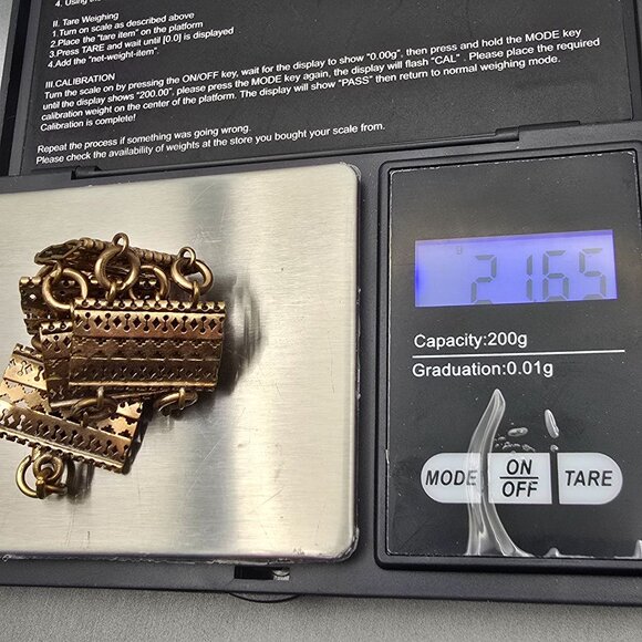 VTG Solid Copper Panel Link Bracelet 7" Geometric Cutout Designs Hook Clasp 50s - Picture 14 of 14